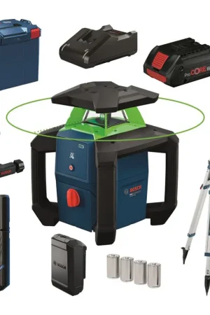 Bosch GRL 18V-3-31 G Rotatielaserset Compleet Groen 18V 4Ah in L-Boxx - 0615A500DG Finale Uitverkoop
