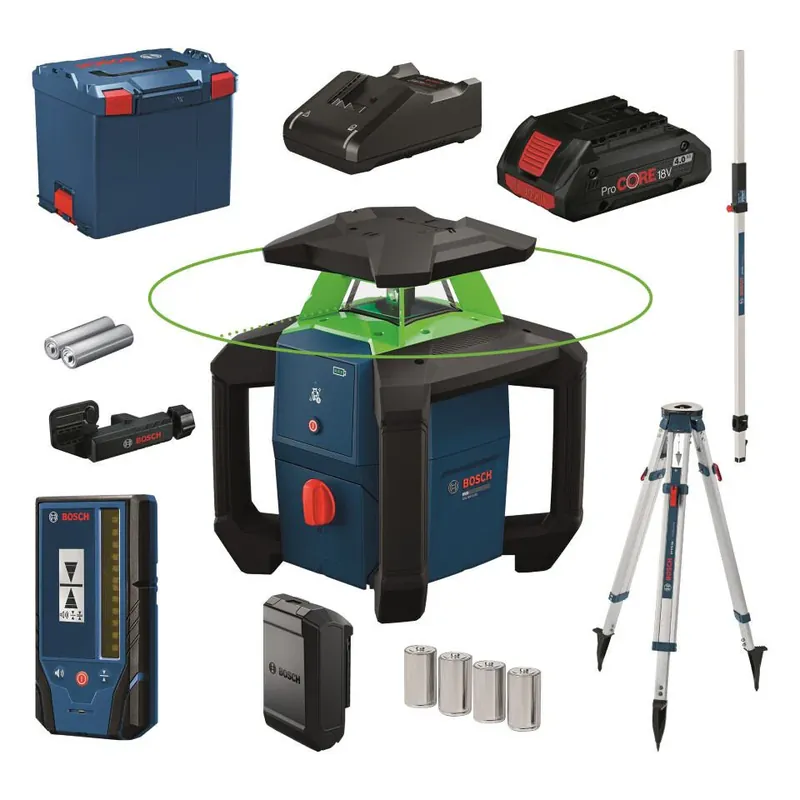 Bosch GRL 18V-3-31 G Rotatielaserset Compleet Groen 18V 4Ah in L-Boxx - 0615A500DG Finale Uitverkoop