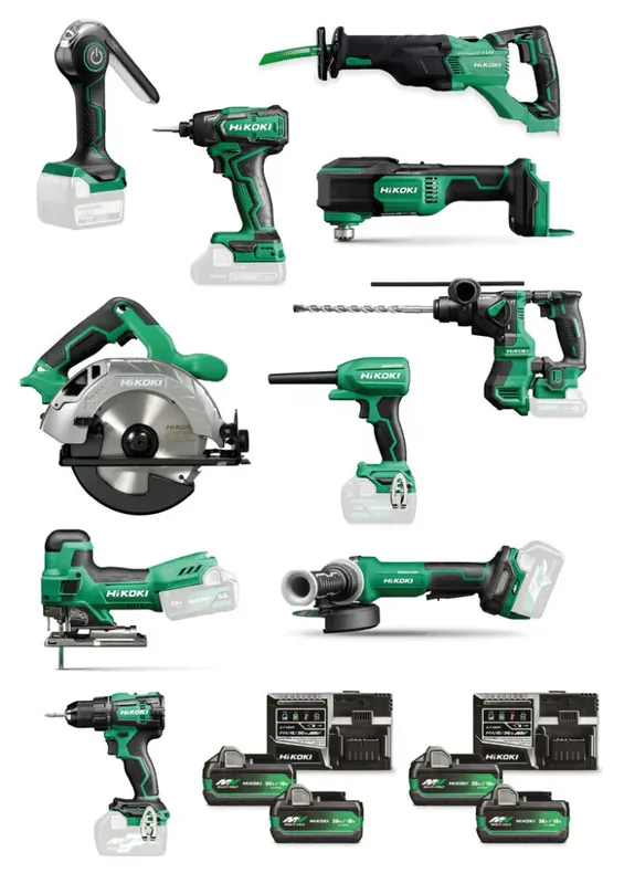 HiKOKI KC18H10A-MVA4 Combiset 10 Accu Machines 18V + 4x MultiVolt Accu in Koffer Bestseller