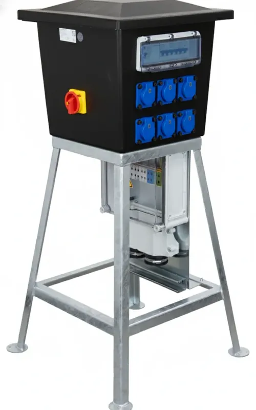 SiRoX 63A KUNSTSTOF VERDEELKAST QUATRO FRAME 3X 32A/5P 6X SCHUKO 63A/5P VOEDING Speciale Aanbieding