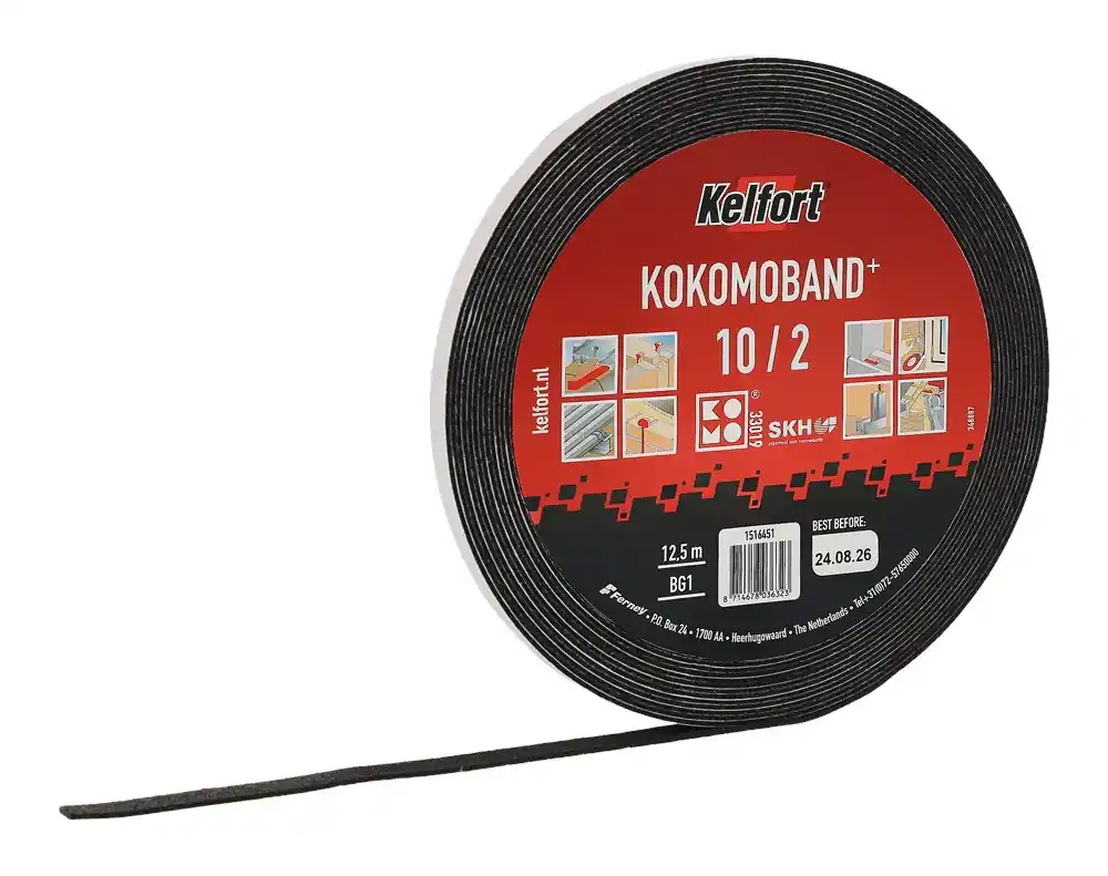Bestel Nu Kelfort KOMOBAND ZWART 10X10MM 12.5M