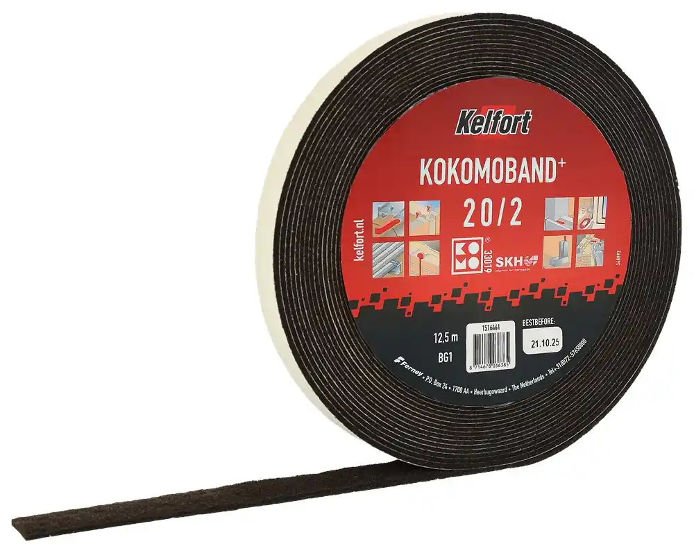 Kelfort KOMOBAND ZWART 20X10MM 12.5M Premium