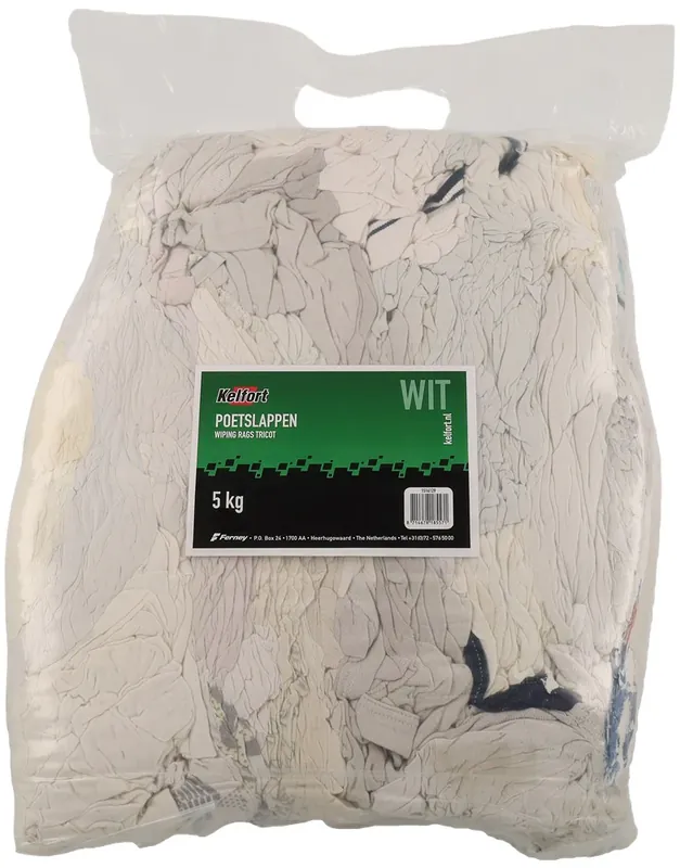 Koop Vandaag KELFORT POETSDOEKEN WIT ZAK 5KG