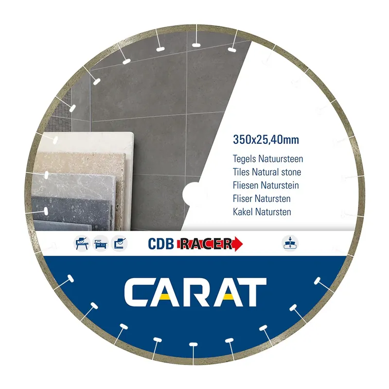 CARAT DIAMANTZAAG 350MM ASGAT 25,4MM TEGELS NATUURSTEEN - TYPE CDBM RACER Beperkte Voorraad