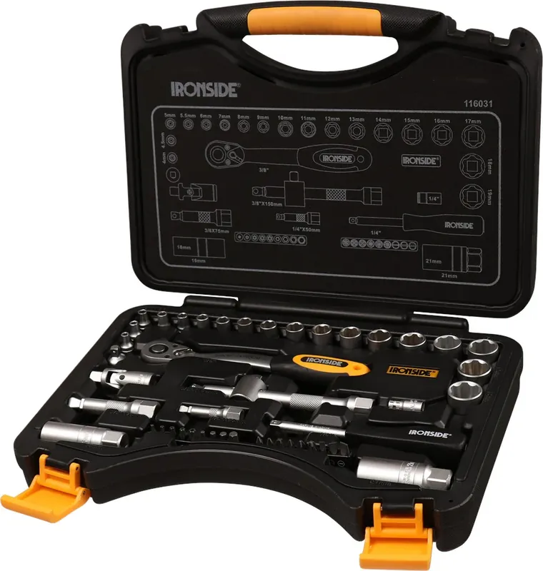 Ironside DOPPENSET CHR.M.47D.1/4"+3/8" 72T-RATEL Populair