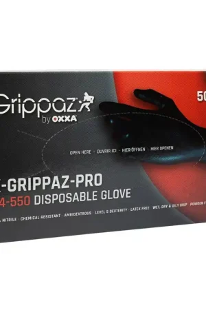 OXXA Premium M-SAFE NITRIL GRIP HANDSCHOEN M ZWART Finale Uitverkoop
