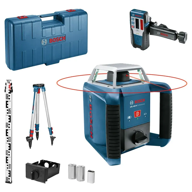 BOSCH GRL 400 H + BT 152 STATIEF +GR2400TRICASE, OPLADER - ROTATIELASER Koop Online