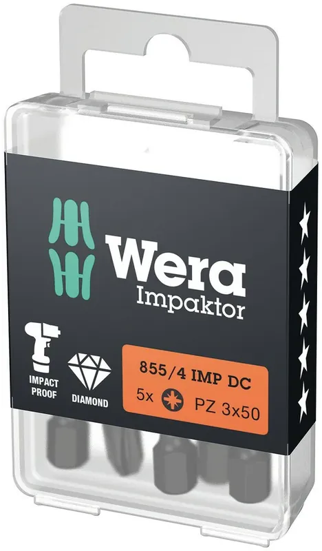 WERA BIT "IMPAKTOR" PZ3 50MM - 5 ST Seizoensaanbieding