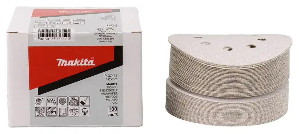 Dagaanbieding Makita SCHUURSCHIJF 125MM K100 WHITE VELCRO