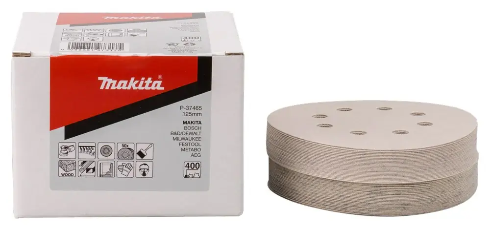 Makita SCHUURSCHIJF 125MM K400 WHITE VELCRO Alleen Vandaag