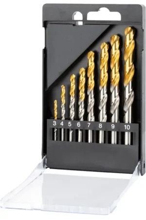 Express Levering Phantom HSS Spiraalborenset DIN 338 TiN-tip 3-10mm 8-Delig
