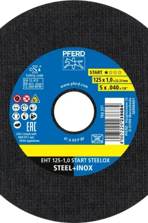 Direct Beschikbaar PFERD TOOLS EHT 125-1.0 SG STEELOX Doorslijpschijven