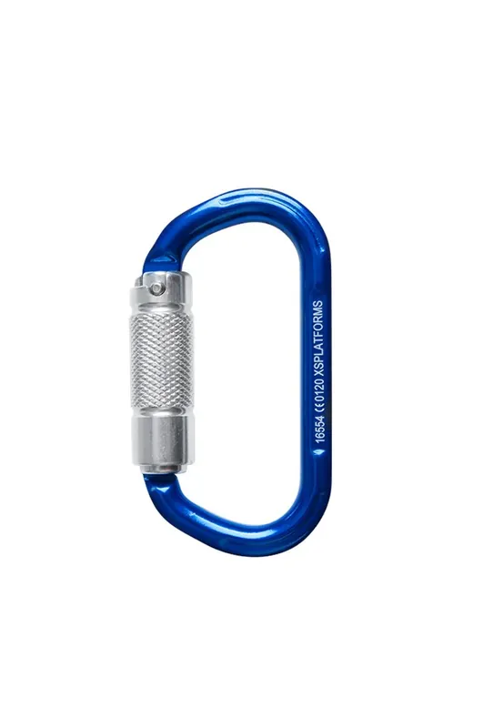 XSPlatforms TRIPLE-LOCK KARABINER BLUE KARABIJNHAAK ALUMINIUM Op = Op