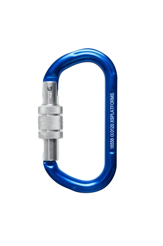 Goedkoop XSPlatforms SCREWLOCKING KARABINER BLUE KARABIJNHAAKALUMINIUM