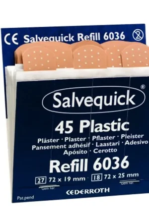 Cederroth Salvequick Pleisters Navulling Plastic 6036 6x45 - 7310610060367 Flitsaanbieding