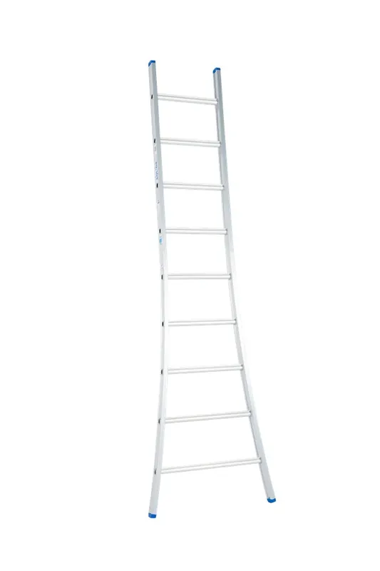 Solide ENKELE LADDER 9 SPORTS - L= 2,5M POLYESTER COATING - OPEN VOET Gratis Retour