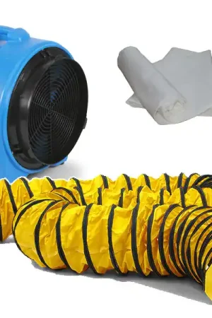 Superprijs Dryfast DAF7500LSAU Stofafzuigset Auxiaal Ventilator met Slang 10m en Stofzak
