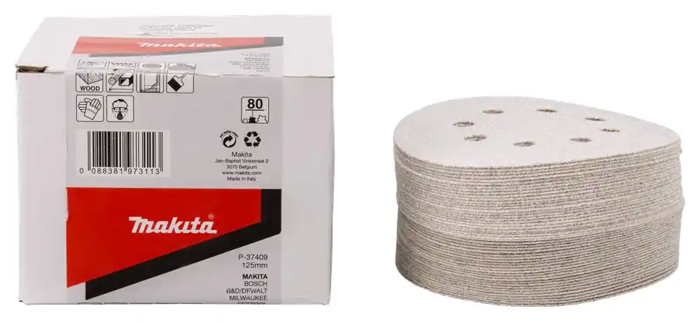 Superprijs Makita SCHUURSCHIJF 125MM K80 WHITE VELCRO