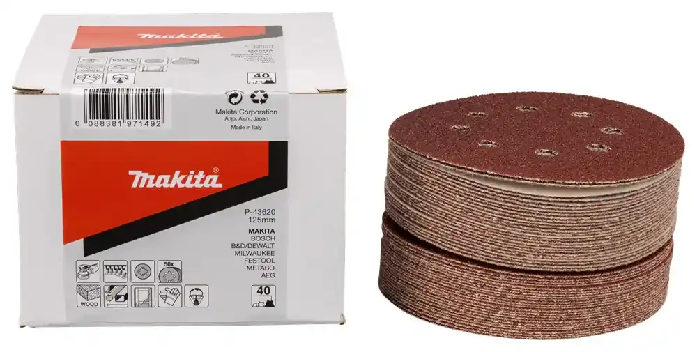 Beperkt Aanbod Makita SCHUURSCHIJF 125MM K40 RED VELCRO