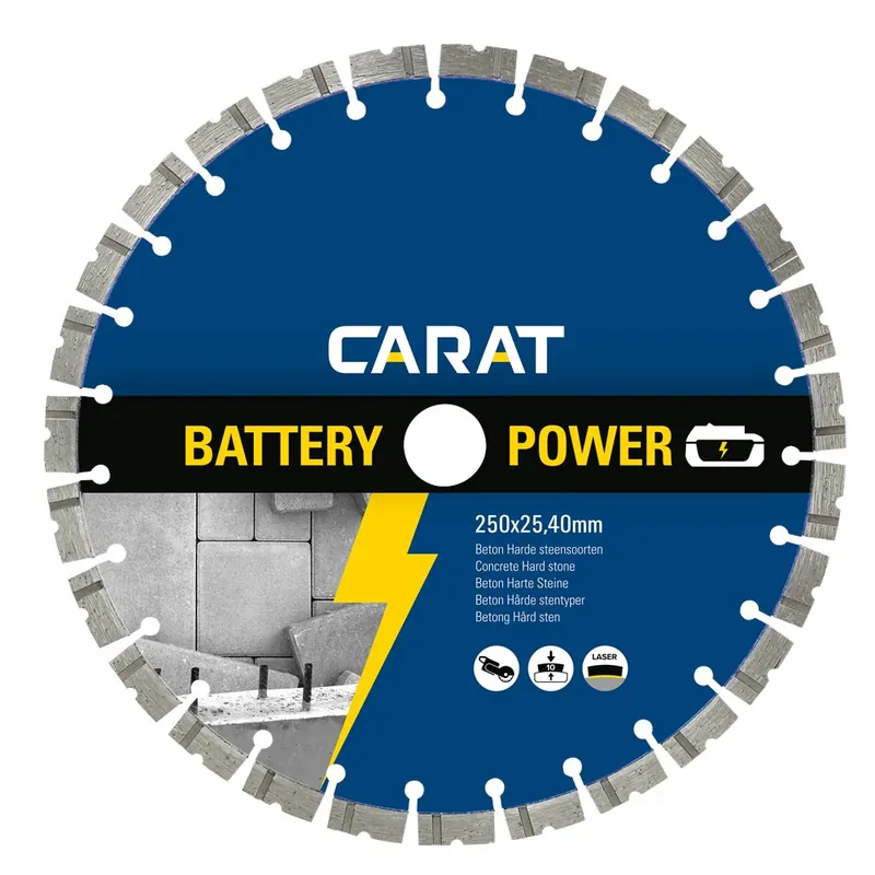 Tijdelijk Beschikbaar Carat Diamantzaag Battery Power Beton Ø250x25,4mm - CBP2504000