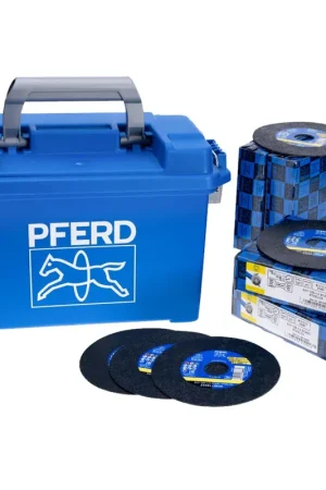 PFERD TOOLS DOORSLIJPSCHIJF STEELOX 125X1,0MM SET - 100 STUKS IN KUNSTSTOF KOFFER Direct Verzonden