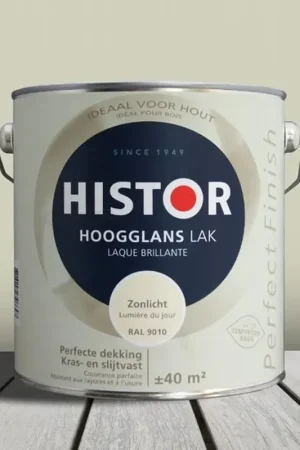 Histor Perfect Finish Alkyd Lak Hoogglans Zonlicht (RAL 9010) Superprijs