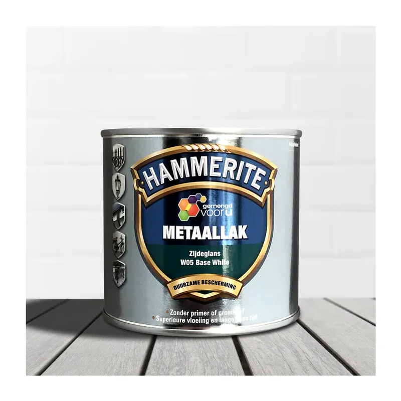 Hammerite Metaallak Zijdeglans WO5 Base White Uitverkoop