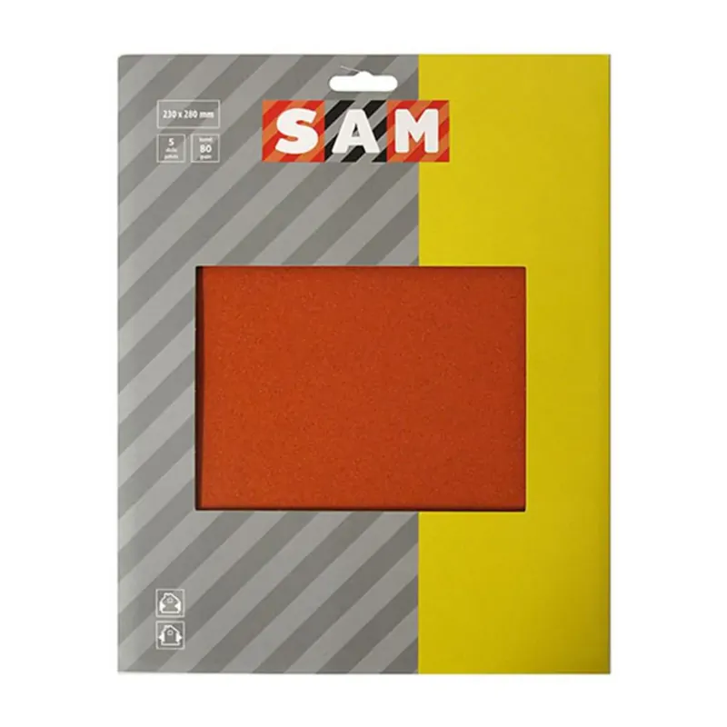SAM Schuurpapier Droog 5 stuks korrel 80 Hoge Kwaliteit