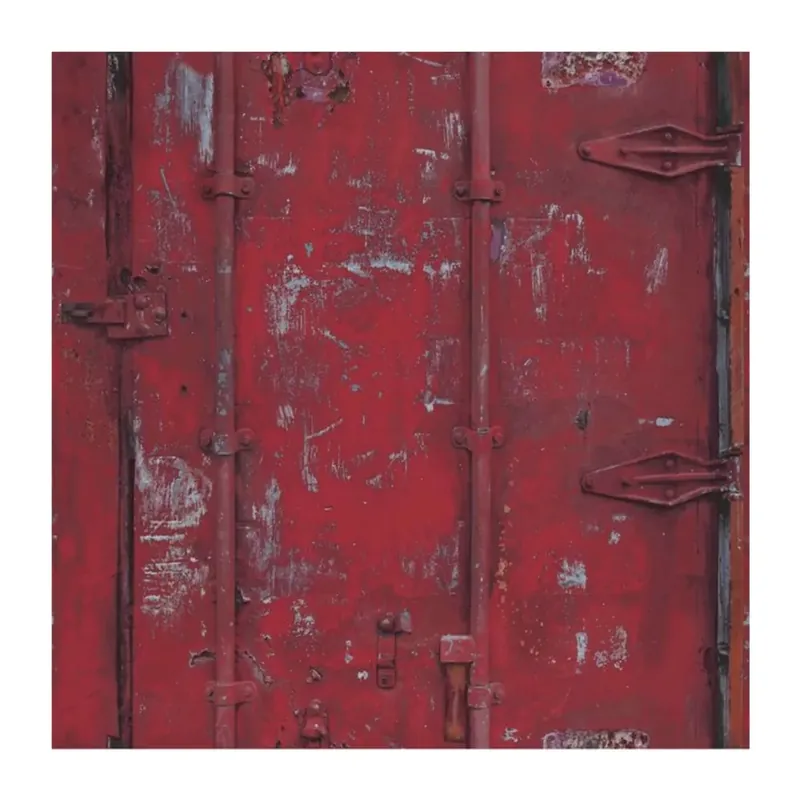 Dutch Wallcoverings Exposed Warehouse Vliesbehang Deur Rood EW3203 Op = Op