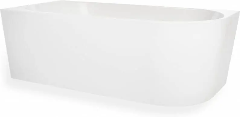 Blue Label Rasmus back-to-wall bad, hoek links acryl 180x80x58cm mat wit Shop Nu