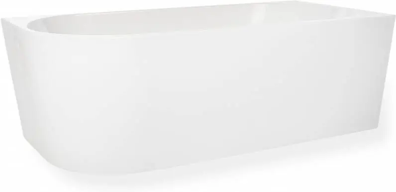 Blue Label Rasmus back-to-wall bad, hoek rechts acryl 180x80x58cm mat wit Gereduceerde Prijs