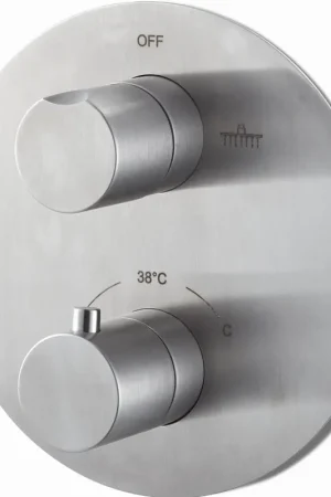 Beperkte Voorraad Blue Label Viborg Steel inbouw douchethermostaat en afbouwdeel RVS XV08115SLR.AC.005