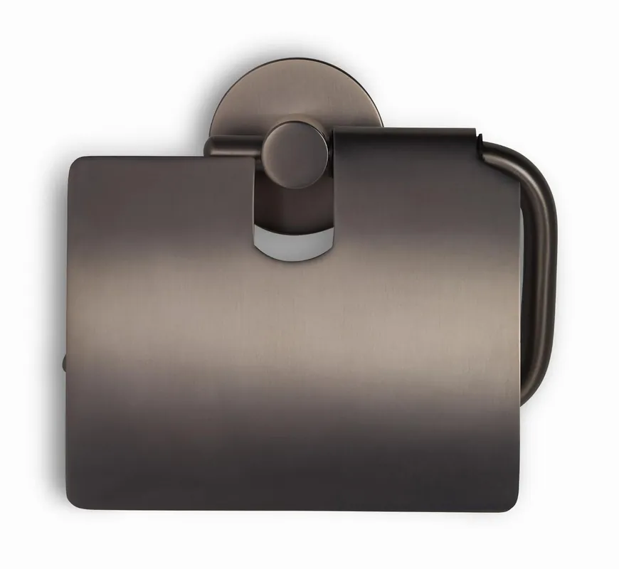 Blue Label Vida toiletrolhouder met klep gun metal Bestel Nu