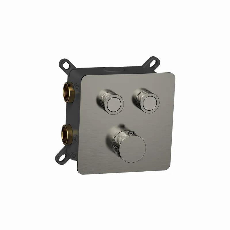 Blue Silkeborg inbouw douchethermostaat met 2-weg omstelling, push control, gun metal FK-ANN-004-GM Bestel Nu