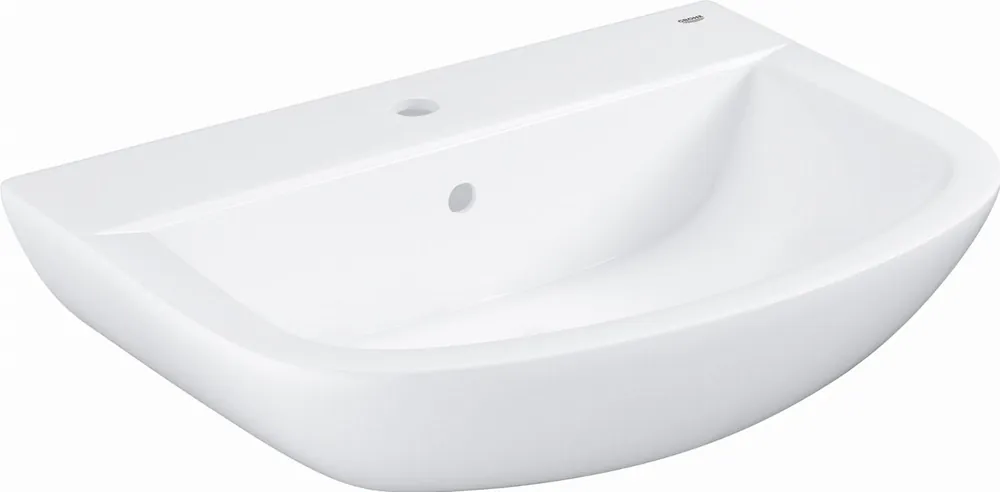 Grohe Bau wastafel m. kraangat m. overloop 64.6x46.8cm wit 39420000 Betaalbaar
