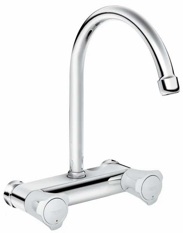 Grohe Costa L wandkraan m. bovenuitloop z. koppelingen HOH=15cm chroom 31186001 Fabrieksprijs