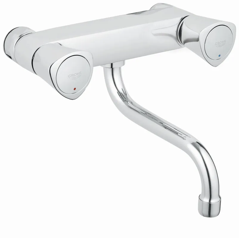 Grohe Costa S wandkraan m. onderuitloop z. koppelingen HOH=15cm chroom 31195001 Op = Op