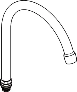 Grohe Costa, Buisuitloop sanitairkraan, met mousseur, 154mm hoogte, 182mm voorsprong J-uitloop, draaibaar, chroom Superprijs