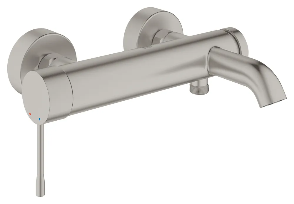Flitsaanbieding Grohe Essence badkraan m. omstel m. koppelingen supersteel 25250DC1