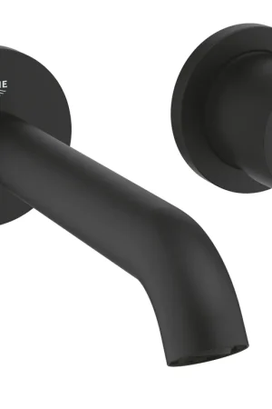 Direct Beschikbaar Grohe Essence tweegats wastafelmengkraan M-size zonder inbouwdeel Phantom Black 29192KF1