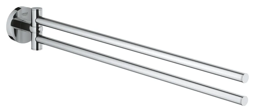 Grohe Essentials, Handdoekhouder, rond, wand, 2-lids, 1-gats, 439mm functioneel, chroom Laatste Versie