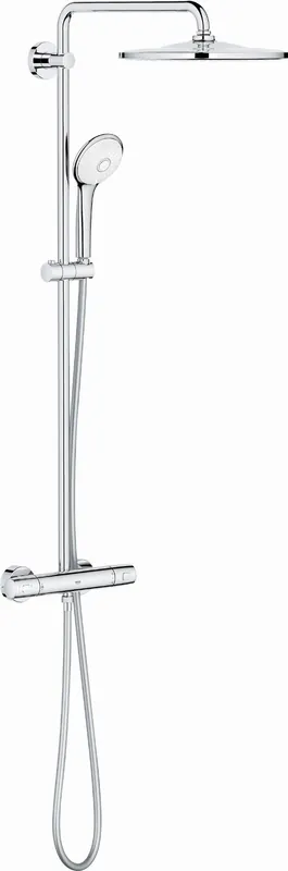 Grohe Euphoria 310 douchesysteem m. douchethermostaat, Euphoria hoofdd. Mono, 110 massage handd. rond chroom 26075001 Gecertificeerd