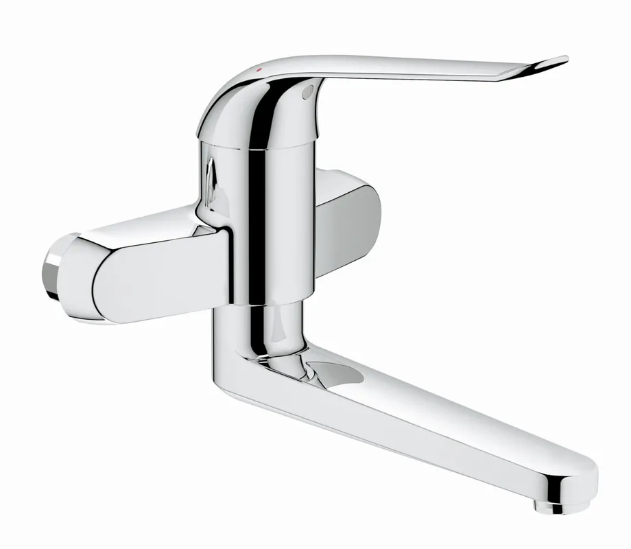 Grohe Euroeco Special wastafelkraan wandmodel met onderuitloop z. S-koppelingen chroom 32772000 Snelle Levering