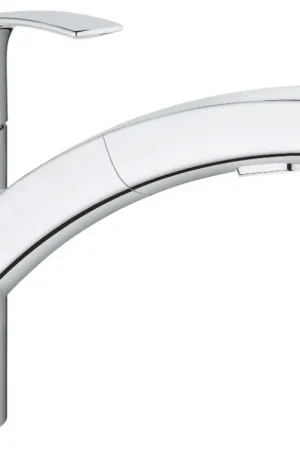 Betaalbaar Grohe Eurosmart keukenkraan m. lage uitloop m. uittrekbare handdouche chroom 30305001