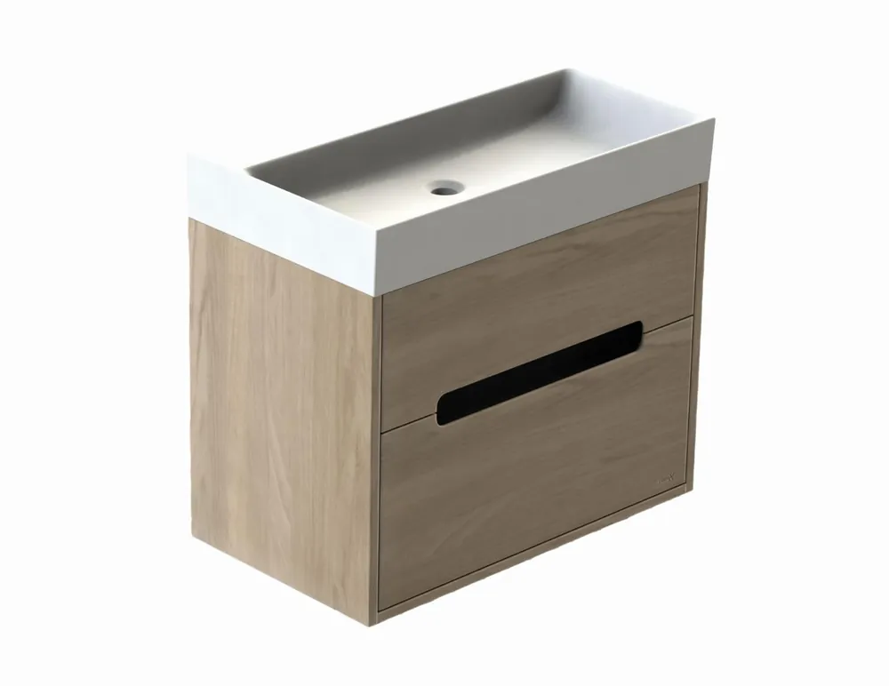 Hete Deal Looox Ester Badkamermeubel Grijs Eiken 100cm voor Catalono Wastafel