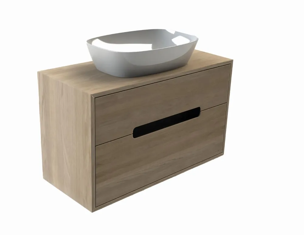 Nieuw Looox Ester Badkamermeubel Grijs Eiken 80cm voor Opzetkom