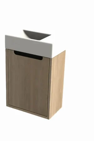 Aanbieding Looox Ester Toiletmeubel Grijs Eiken met Deur Links draaiend voor Catalono Fontein