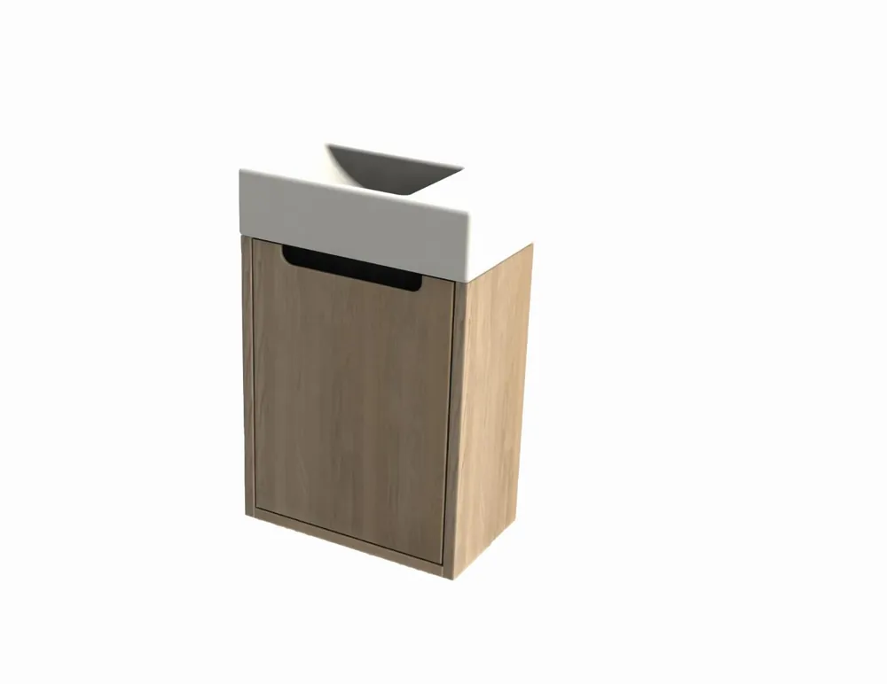 Aanbieding Looox Ester Toiletmeubel Grijs Eiken met Deur Links draaiend voor Catalono Fontein