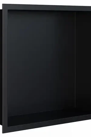 Bestseller Looox inbouwnis RVS 30 x 30 cm met flens, met deur, diepte 7 cm, mat zwart