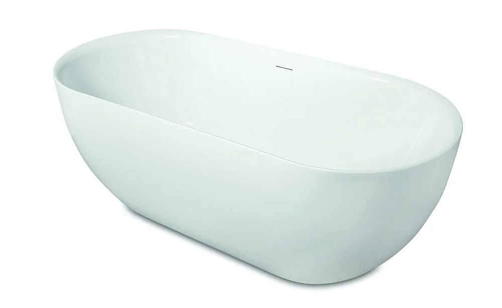 Luca Sanitair Primo vrijstaand bad van acryl met overloop 170x78x60 glans wit Nieuw